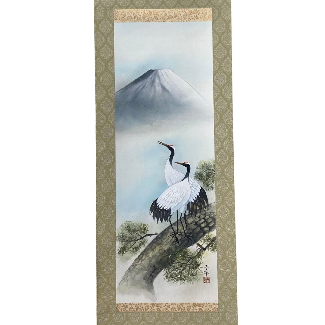 Cranes Beneath the Sacred Peak